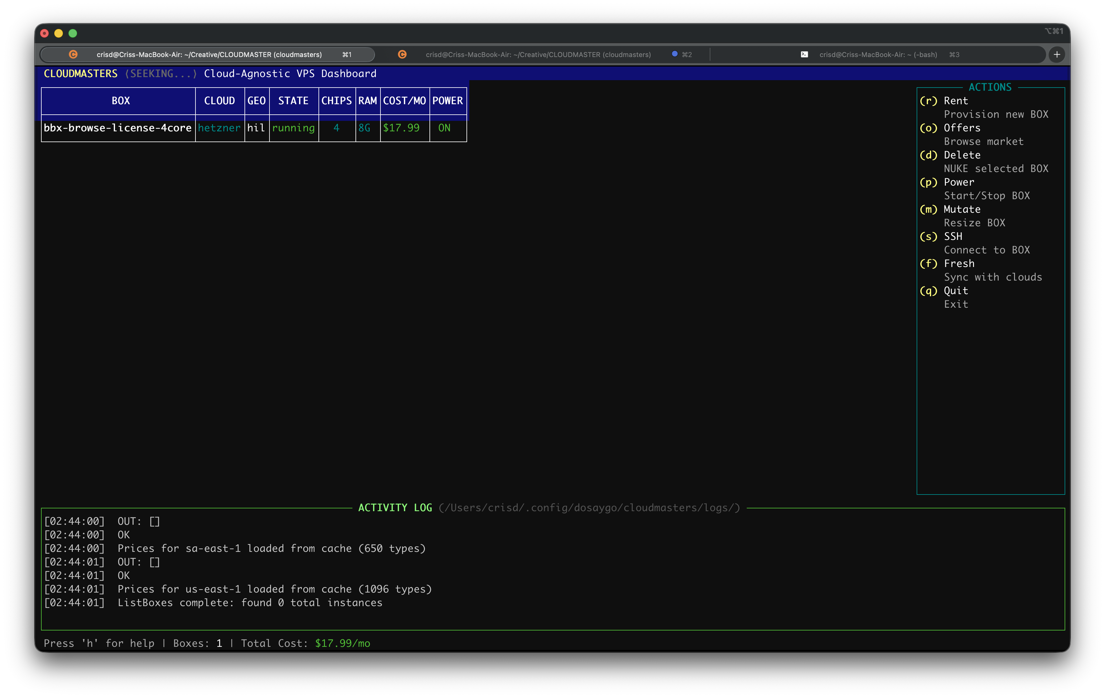 Helmsman Dashboard - Unified view of all your cloud servers